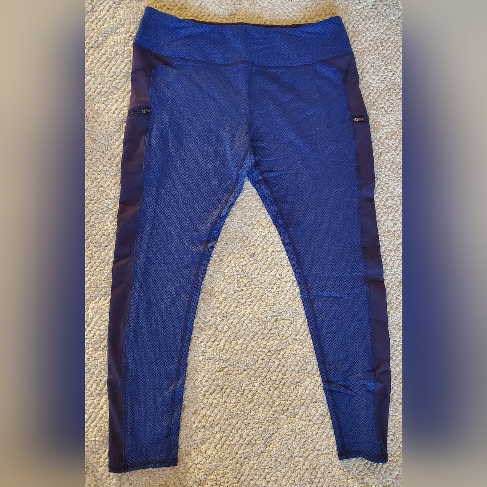 Z by Zobha Blue Black Geometric Tight Leggings  Plus Sz.XXL (20-22)
